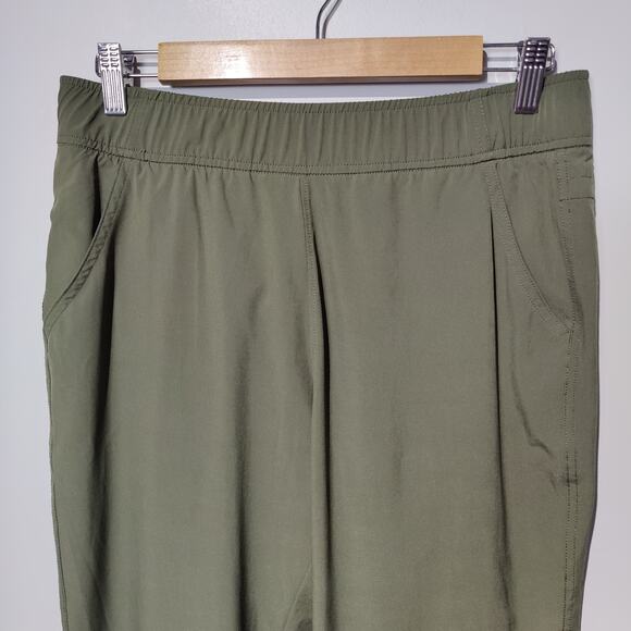 Eddie Bauer Women's Sz M Green Performance Hiking Pants Pull On Elastic Waist - Picture 2 of 8